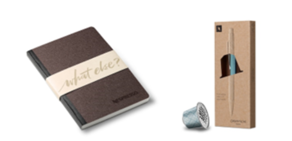 Caderno Nespresso 22,90€   Lapiseira Caran d'Ache x Nespresso 39,90€