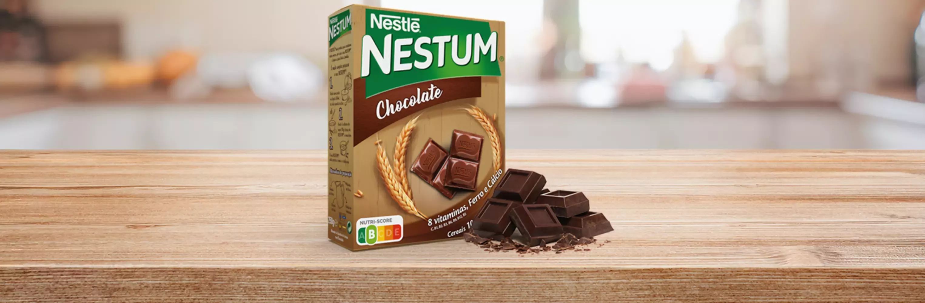 NESTUM Chocolate com Nutri-Score em braille