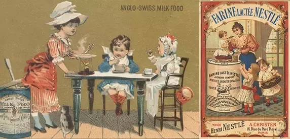 Publicidade da Anglo-Swiss e da Nestlé