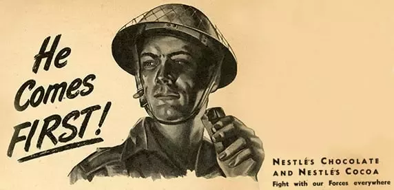 Publicidade a chocolate Nestlé na Segunda Guerra Mundial