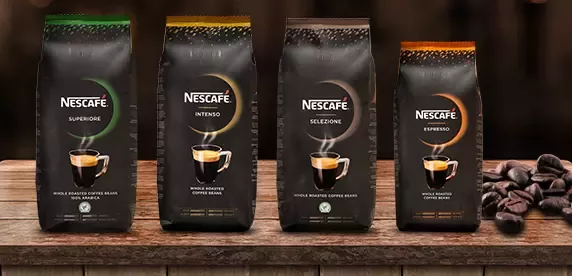 Embalagens de NESCAFÉ em grão em 2017