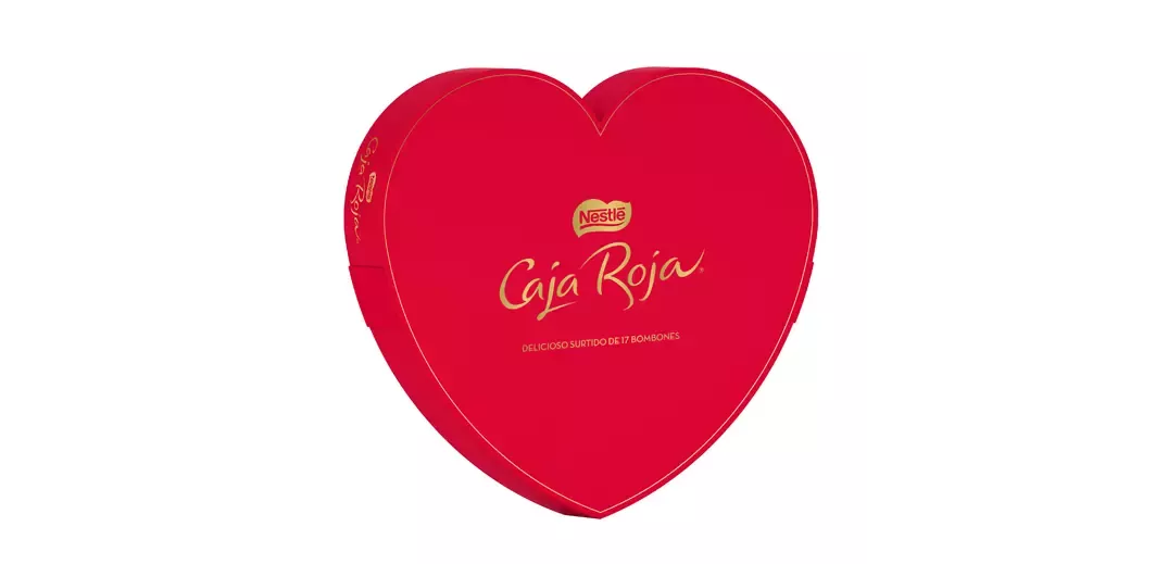 caja roja formato coracao