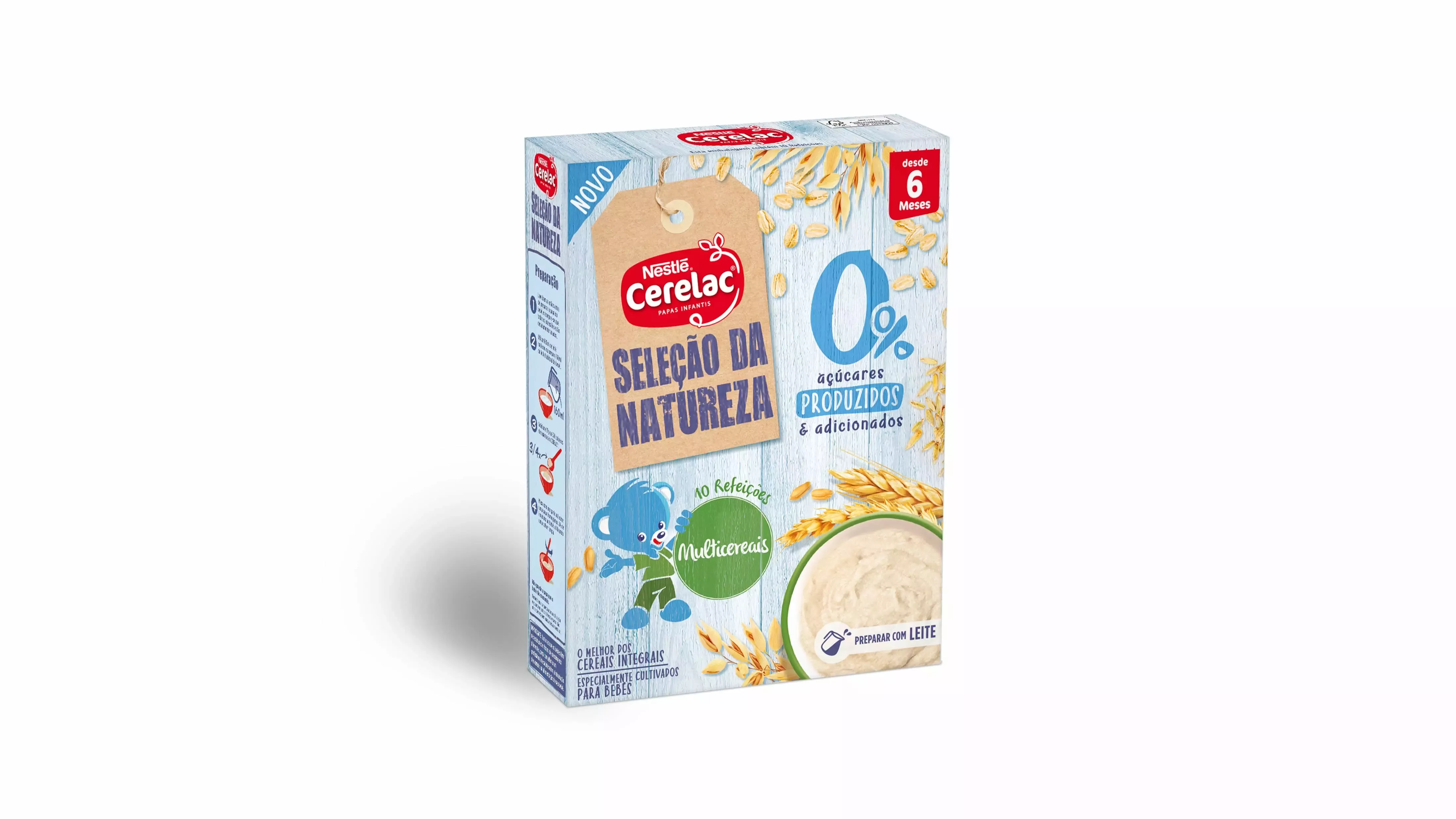 Embalagem de papa CERELAC Seleção da Natureza 0% Açúcares Multicereais