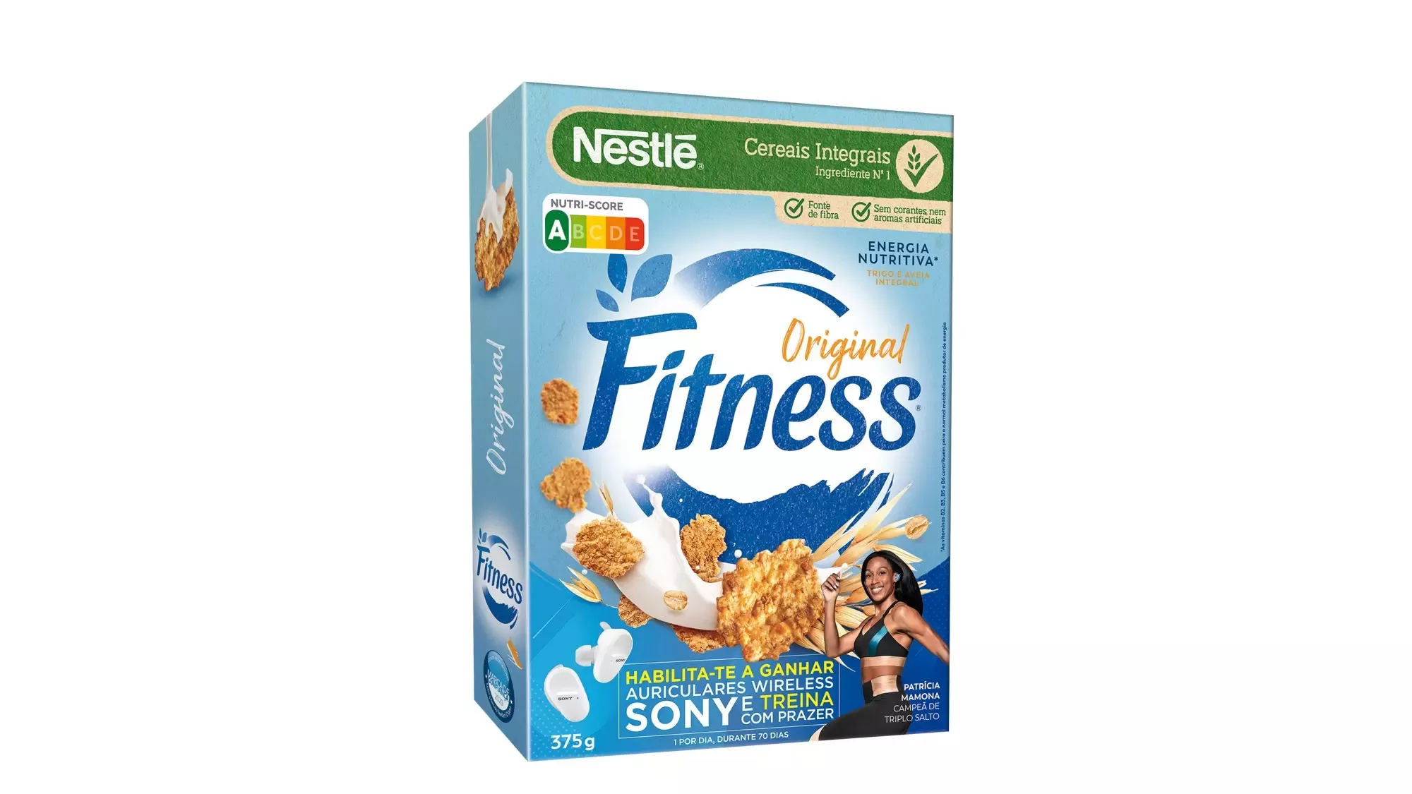 Embalagem de cereais FITNESS com promoção SONY