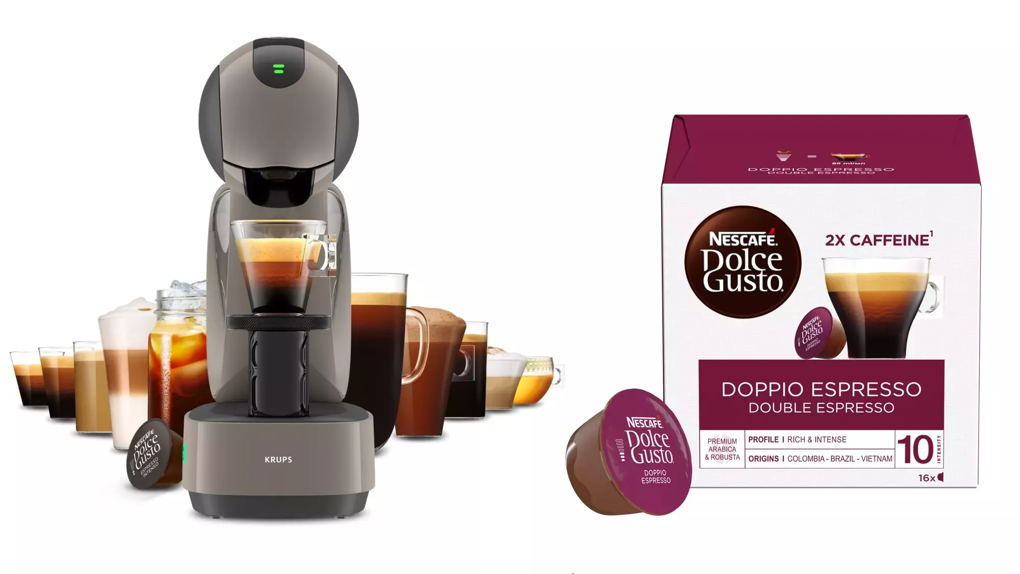 NESCAFÉ DOLCE GUSTO: máquina Infinissima Touch e cápsulas Doppio Double Espresso