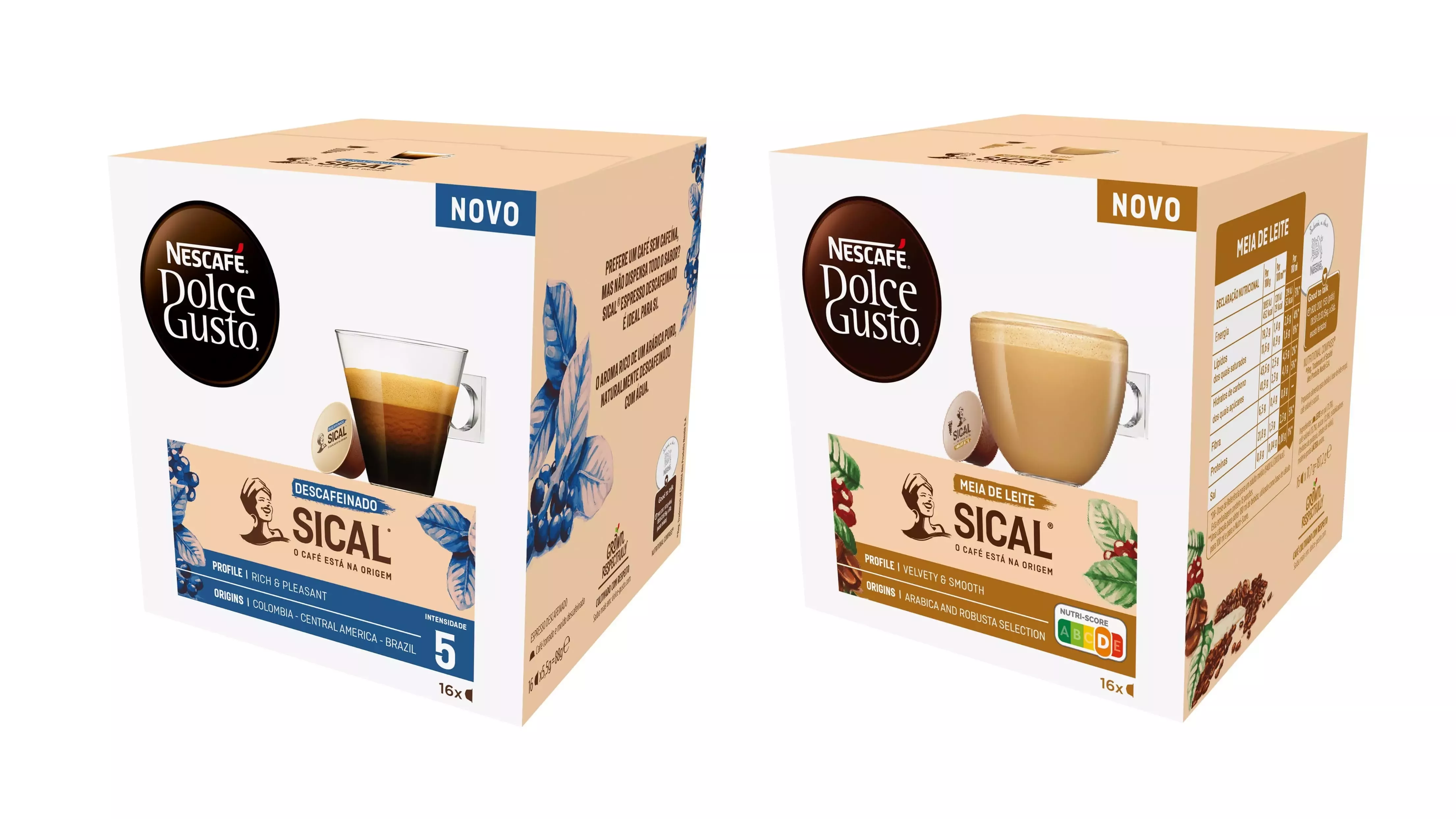 Cápsulas NESCAFÉ DOLCE GUSTO SICAL Expresso Descafeinado e Meia de Leite