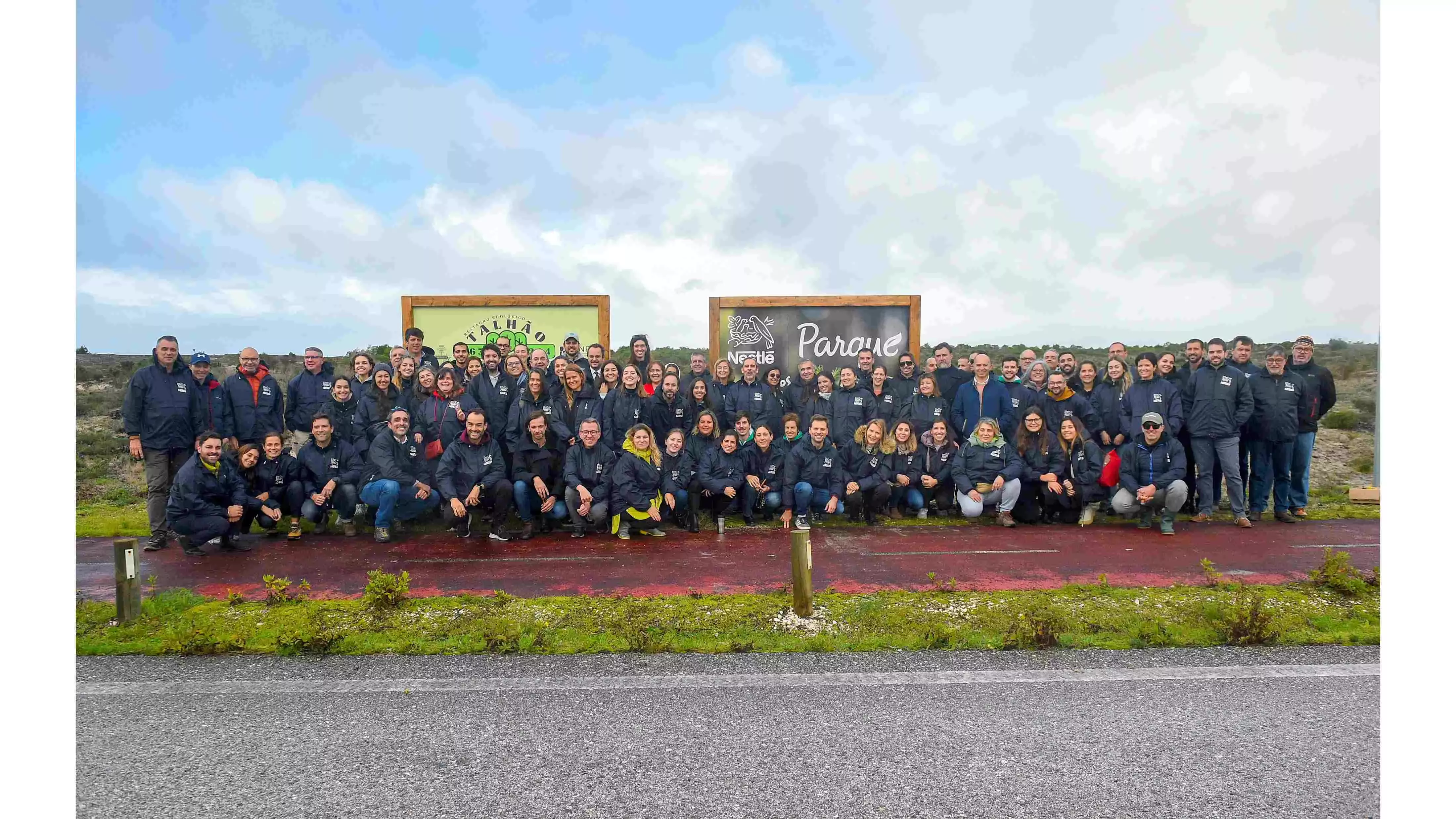 Colaboradores da Nestlé Portugal em plantação de árvores no Pinhal de Leiria